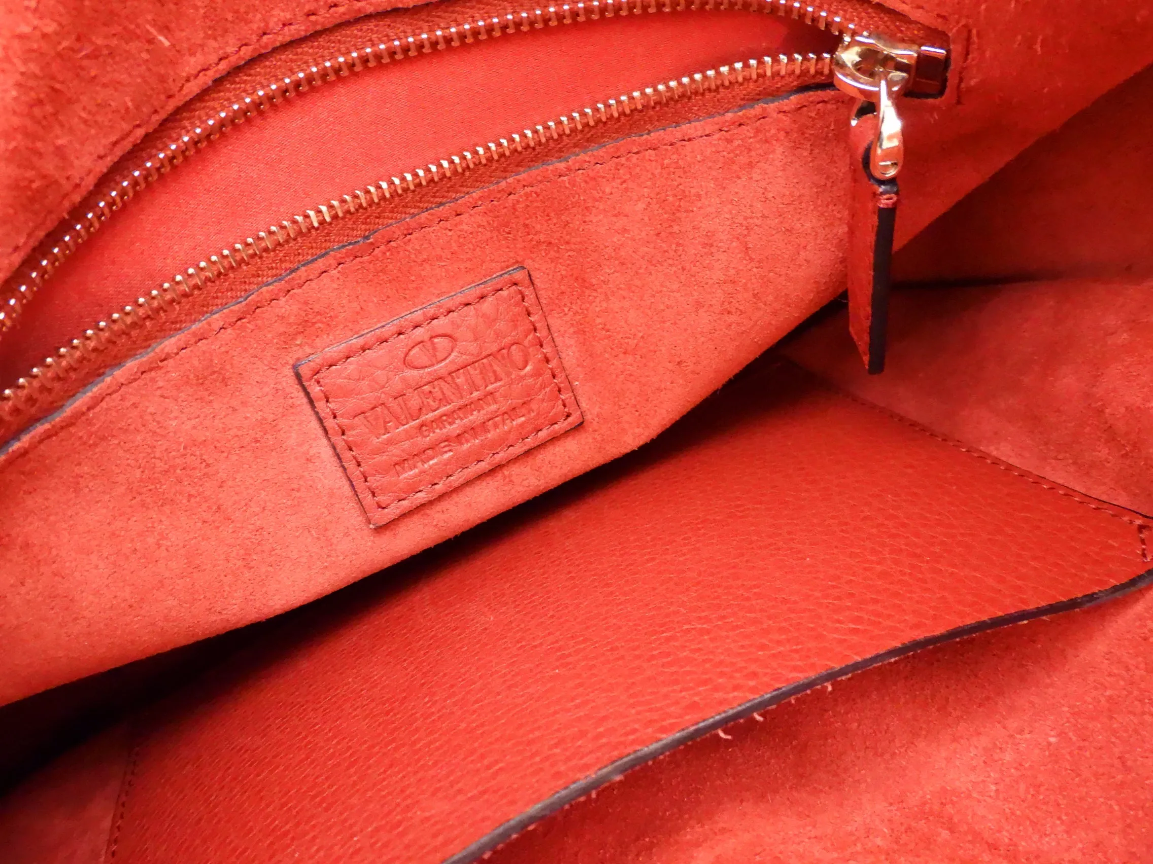 Valentino Red Leather Rockstud Drawstring Crossbody Bag