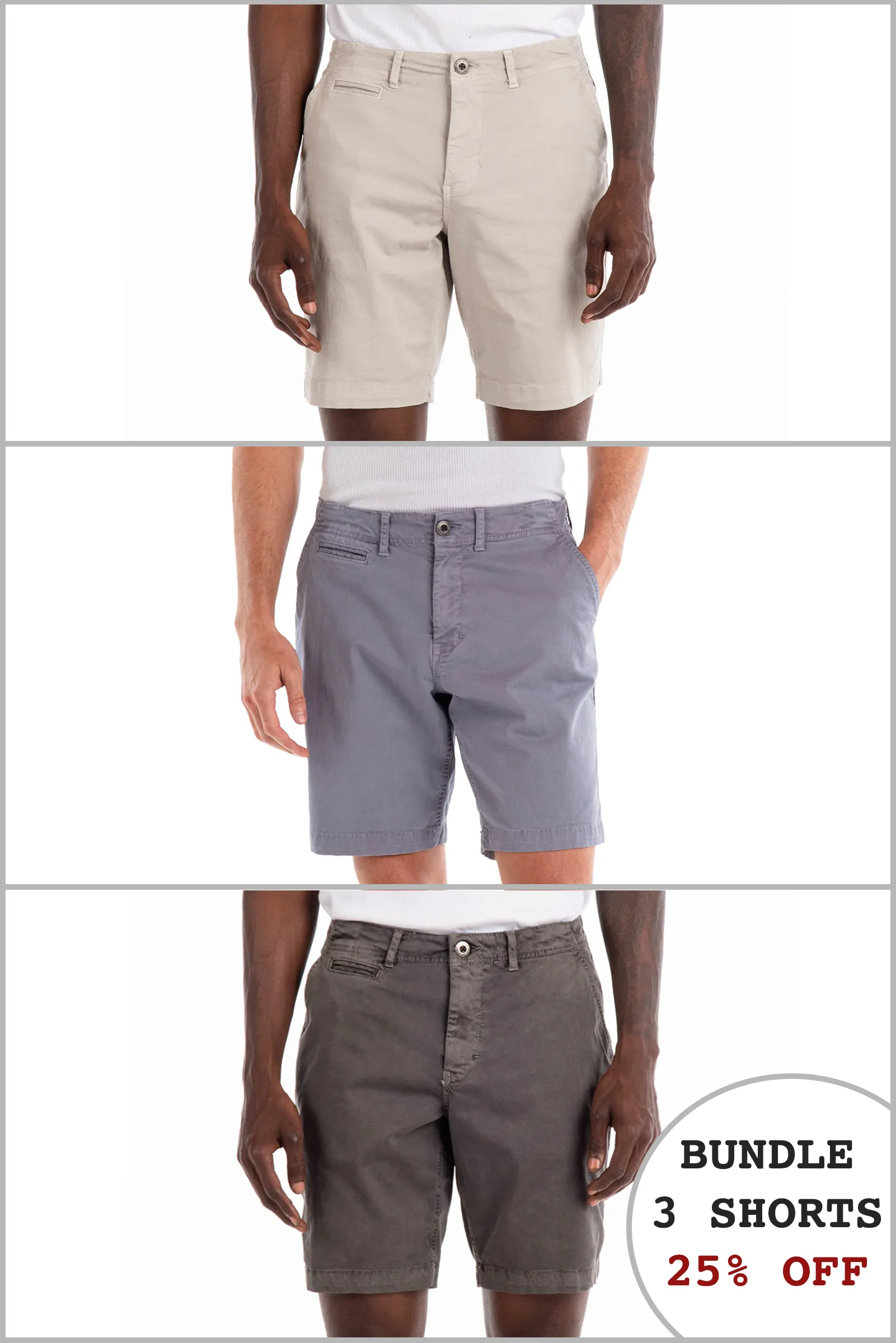 Walden 9" Chino Short 25% Off Bundle - Bone, Light Grey, Fog