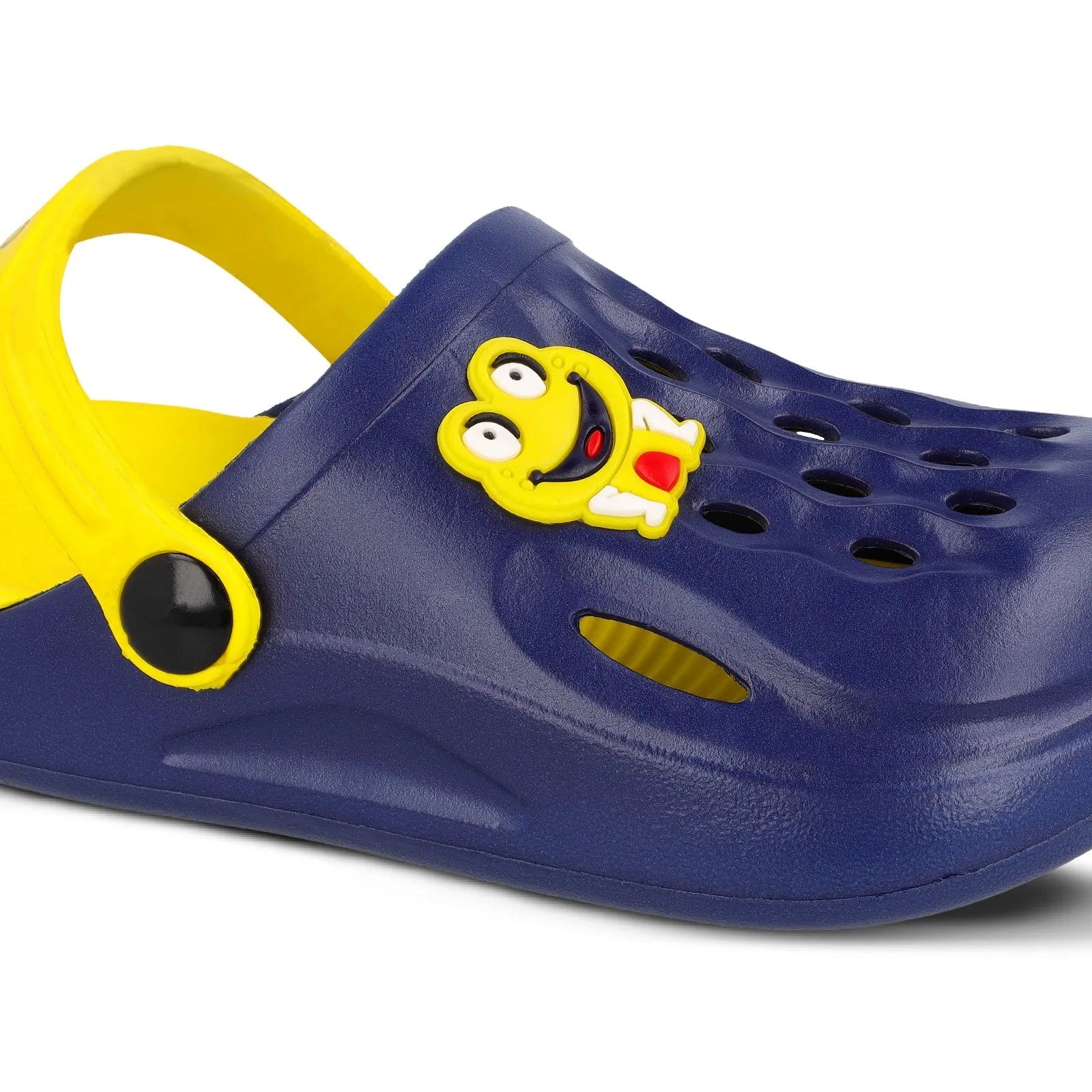 Walkaroo Basix Kids Solid Clog Sandals  - WK360 Navy Blue Yellow