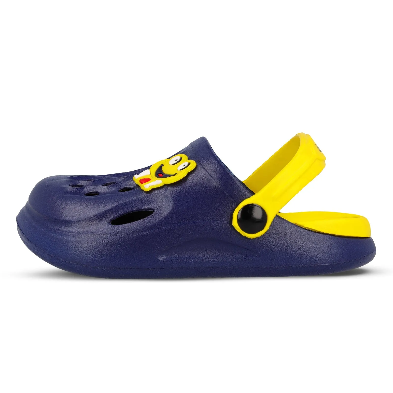 Walkaroo Basix Kids Solid Clog Sandals  - WK360 Navy Blue Yellow