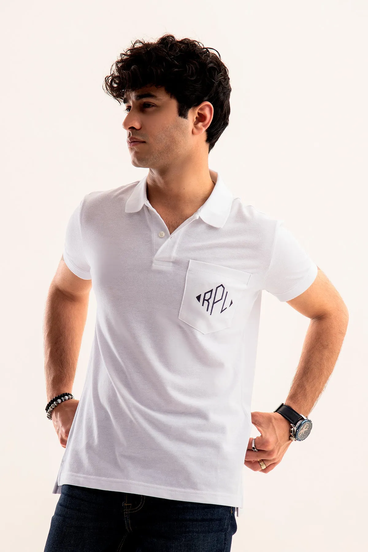 White Basic Polo