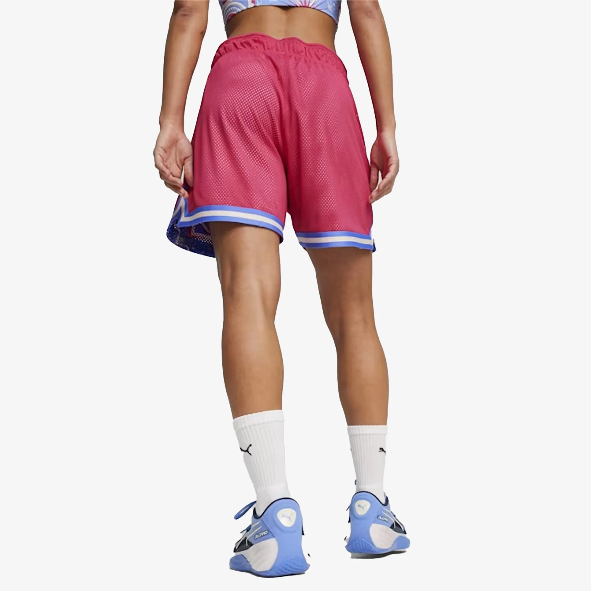 WMN'S SUPERSTITION MESH BASKETBALL SHORTS 'ROSE-AOP'