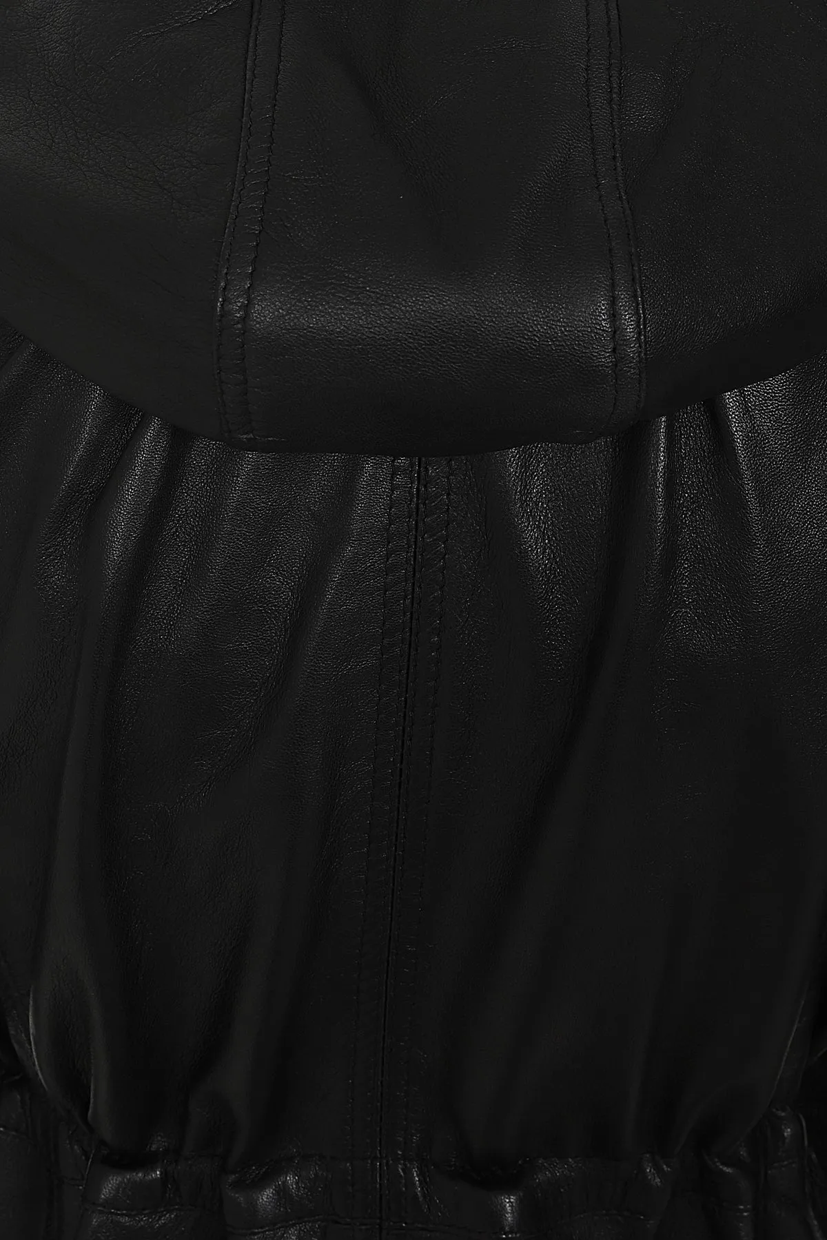 Women's ¾ Length Black Leather Duffle Coat - 'BECKY'