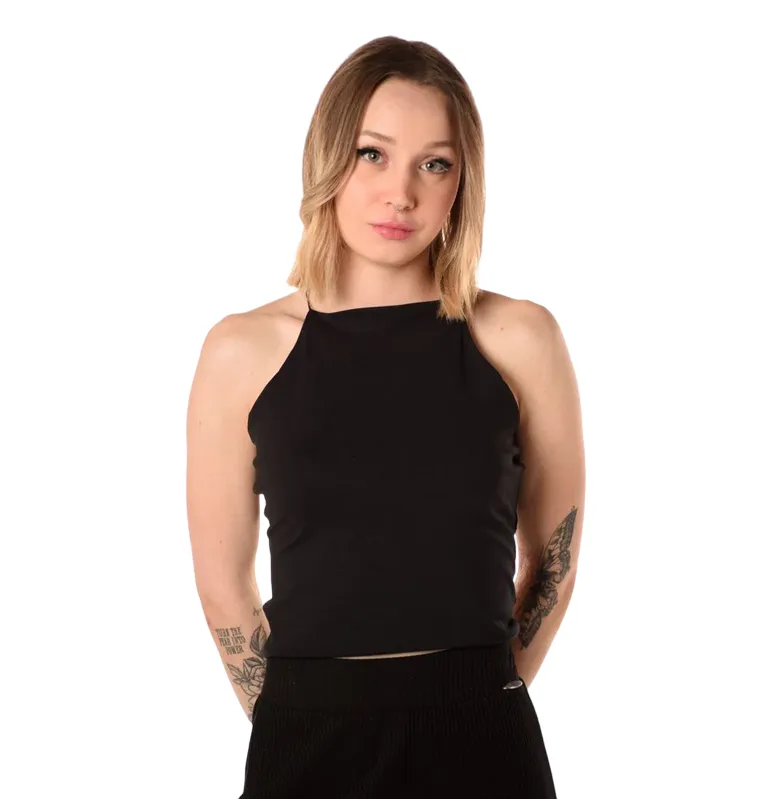 XT Studio women's open back tank top. Black colour