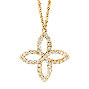 Yellow Gold Diamond Flower Necklet